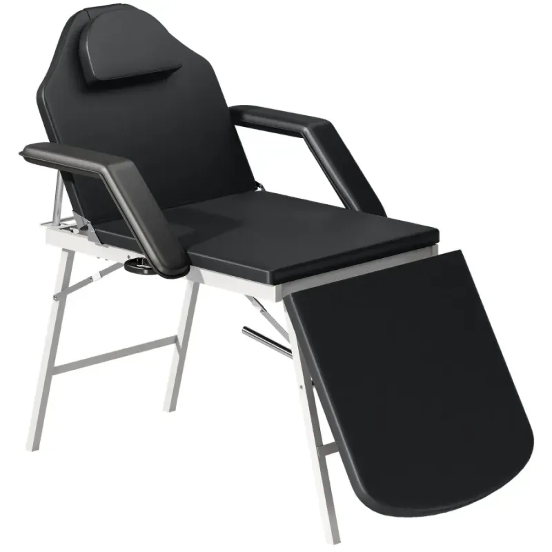 Professional 3-Section Portable Massage Table - Black