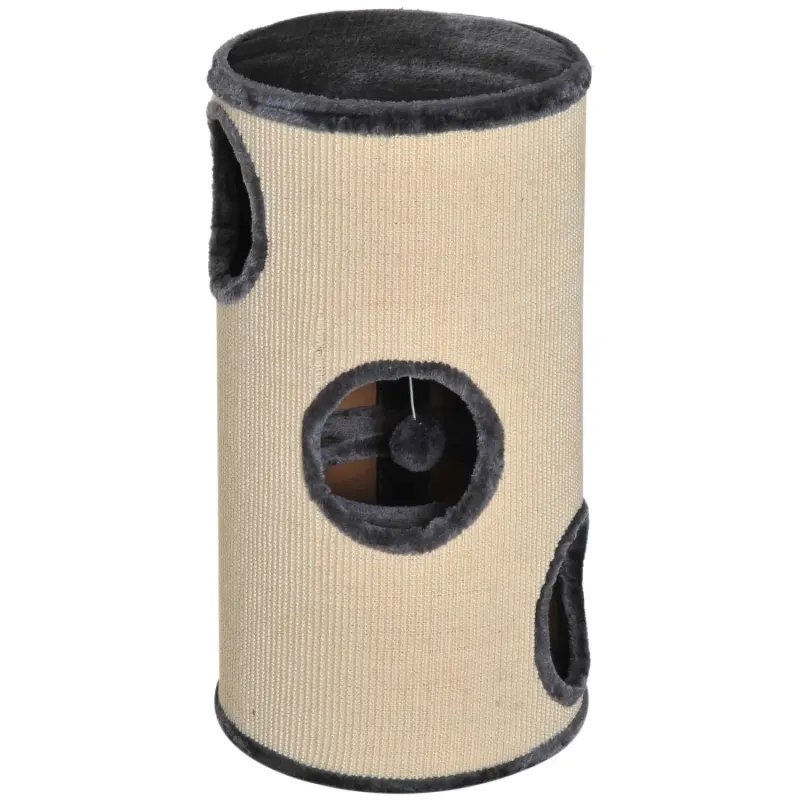 70cm Cat Scratching Barrel with 3 Dens and Observation Deck