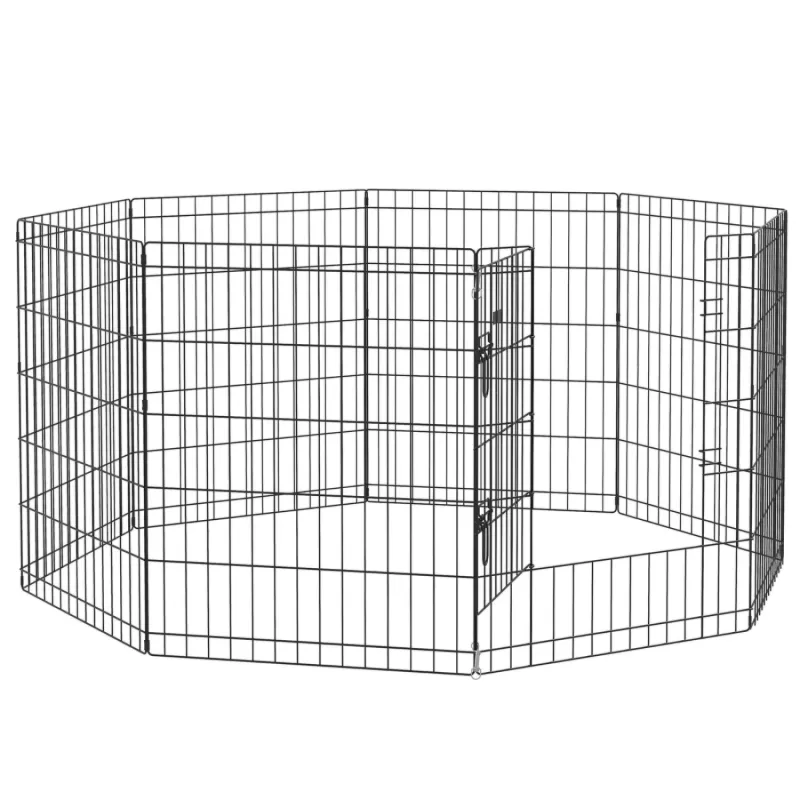 8 Panel DIY Metal Dog Playpen with Door - 76cm High