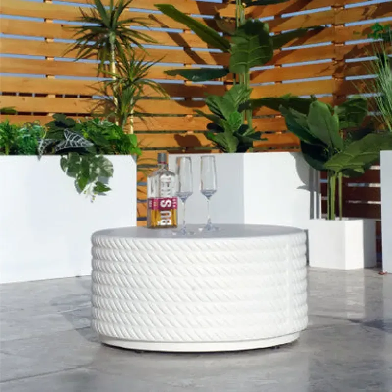 Modern White Waterproof Indoor & Outdoor Coffee Table
