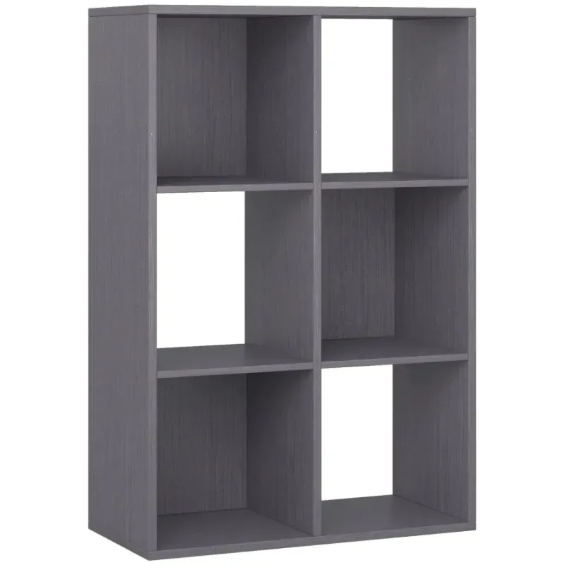 6-Cube Grey Storage Bookshelf and Display Unit