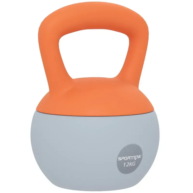 SPORTNOW 12kg Soft Kettlebell with Wide Non-Slip Handle - Orange/Grey
