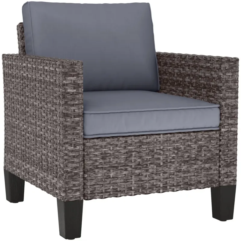 Single Rattan Garden Armchair with Cushions - Mixed Grey