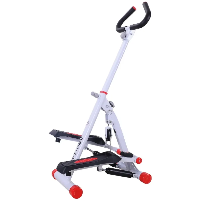 Red Fitness Stepper with Adjustable Handlebars
