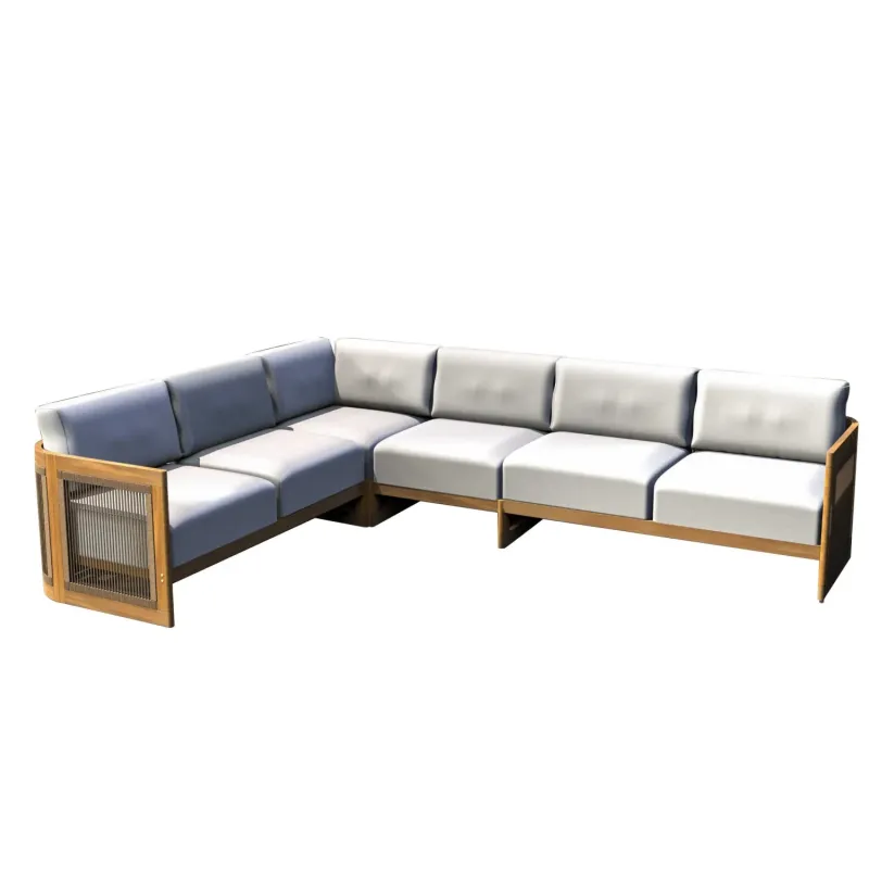 Caven Modular 5-Seater Acacia Wood Garden Sofa Set with Adjustable Reclining Seats