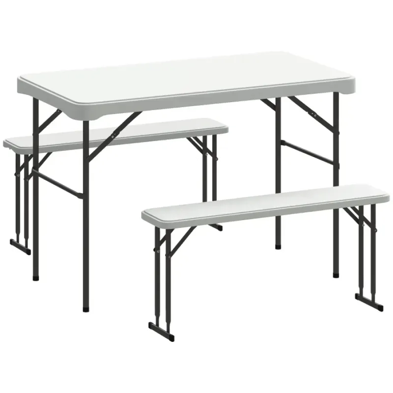 3-Piece Folding Picnic Table and Bench Set - Portable 4-Seater Outdoor Dining
