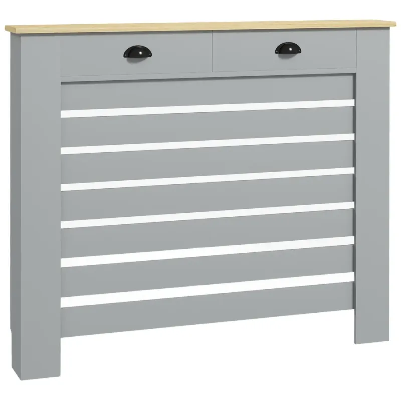 Radiator Cover with Storage Drawer - Grey, 111cm