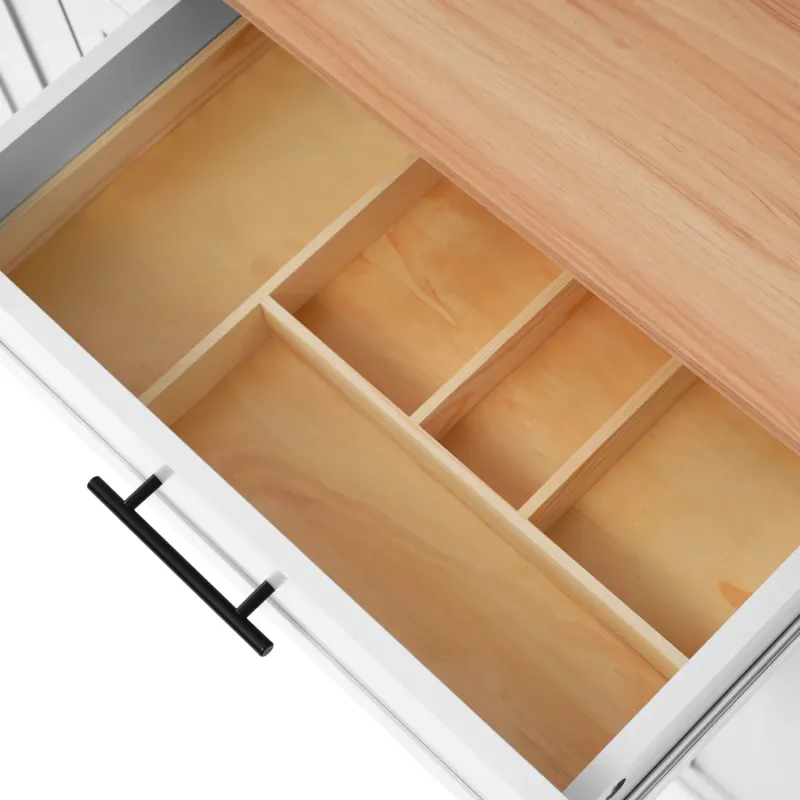 Kitchen Island on Wheels with Foldable Wood Veneer Tabletop - Khaki
