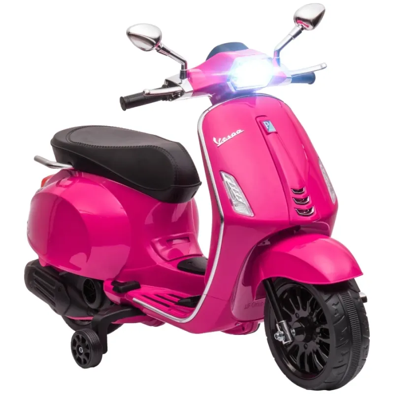 Vespa Licensed 12V Kids Electric Ride-On Motorbike - Pink