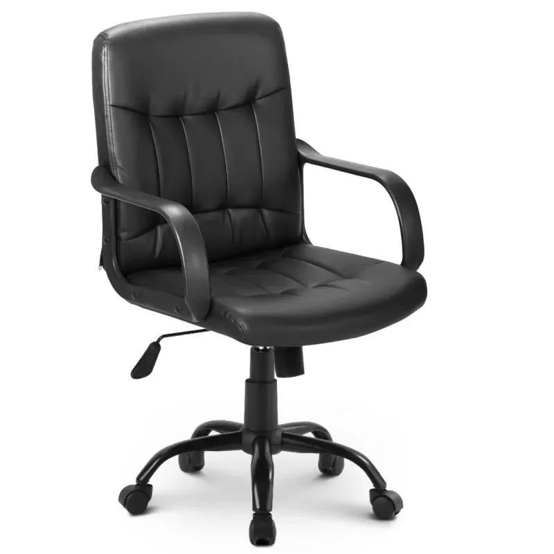 High Back Faux Leather Executive Office Chair - Black
