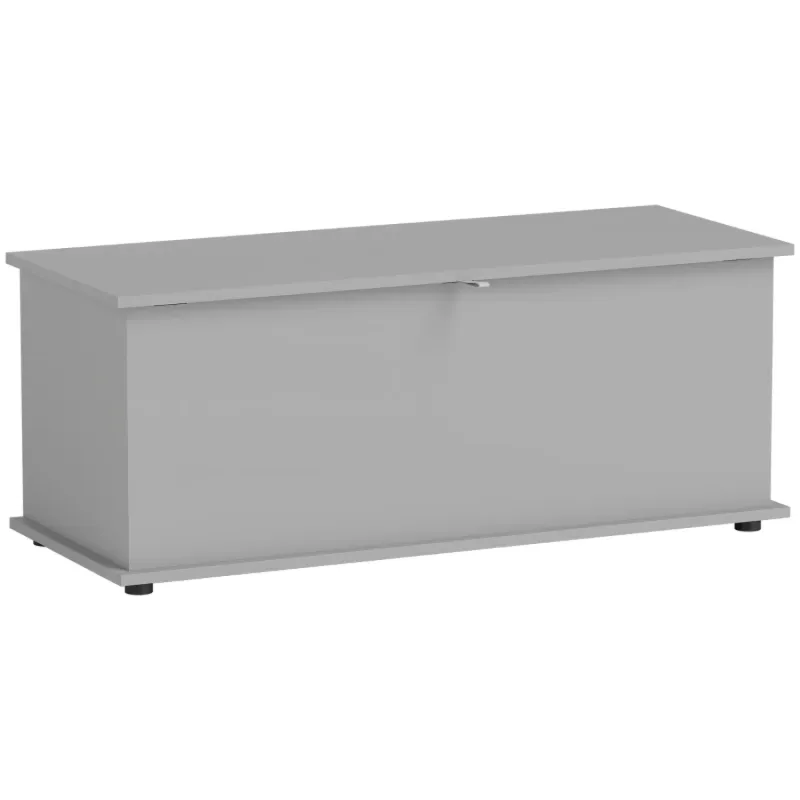 113L Storage Chest with Flip-Top Lid and Safety Hinges - Grey