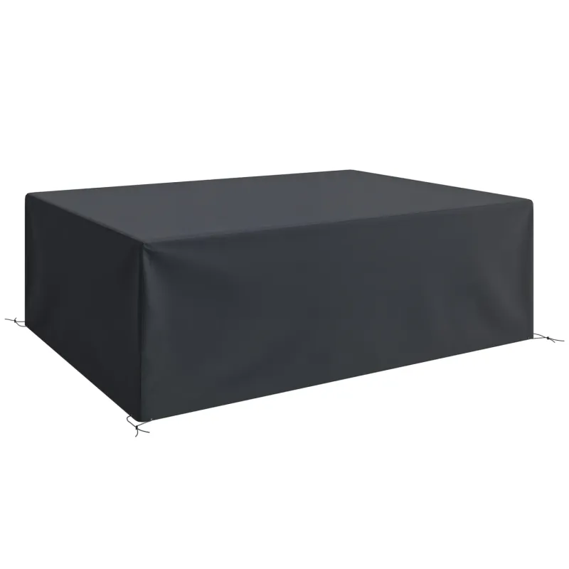 600D Oxford Outdoor Garden Furniture Sofa Set Cover - 275 x 205 x 90cm - Black