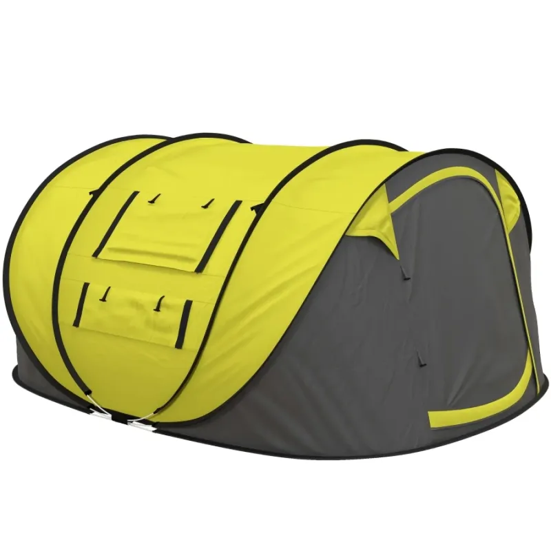 4-5 Person Pop-up Family Camping Tent - Yellow