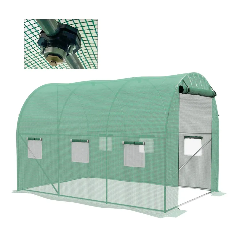 Sprinkler System Polytunnel Greenhouse - 3 x 2m - Green