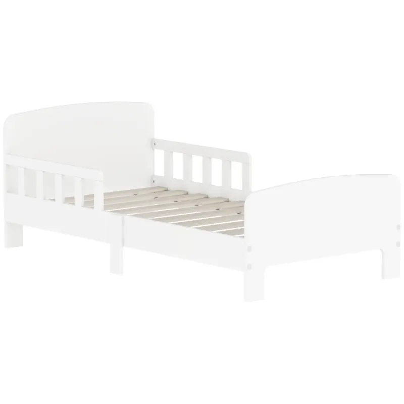 AIYAPLAY White Toddler Bed with Safety Side Rails