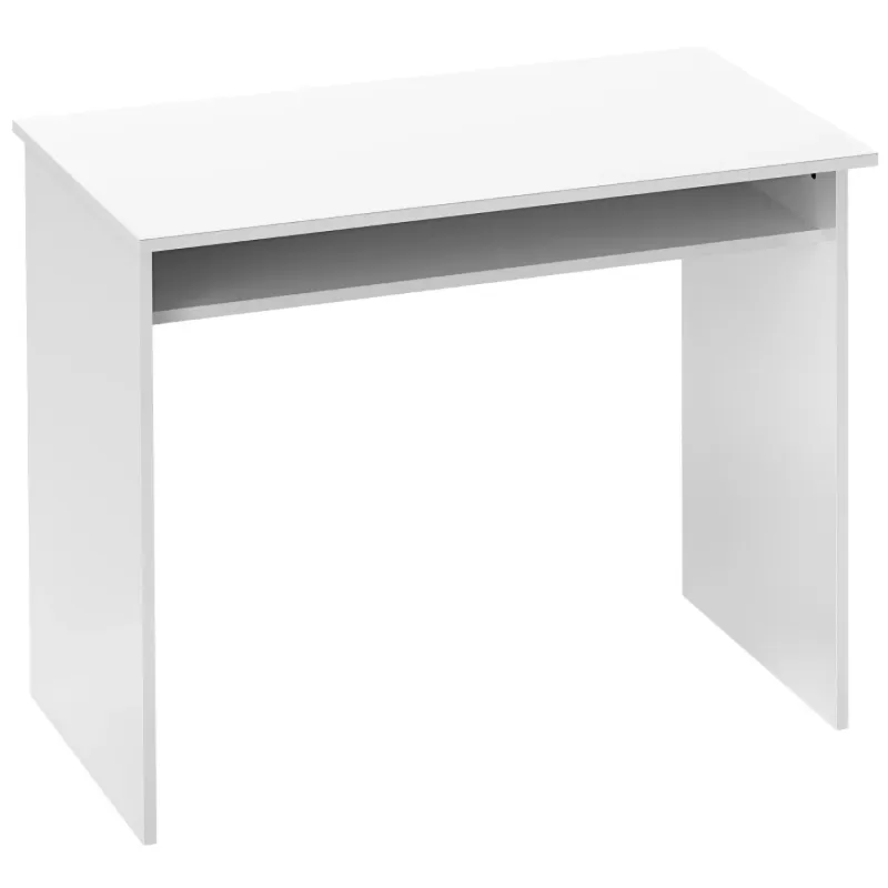 90 x 50cm High Gloss White Desk with Storage Shelf
