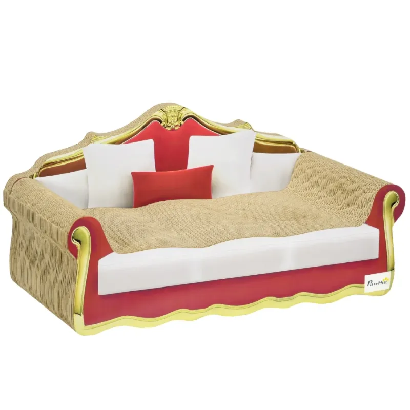 58cm Cat Cardboard Lounge Scratcher and Sofa Bed with Catnip