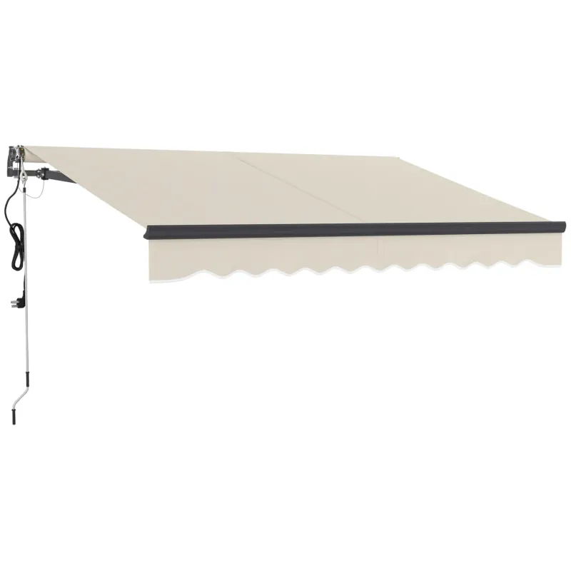  2.5m x 3m Electric Retractable Patio Awning with Remote Control & Manual Crank - Beige
