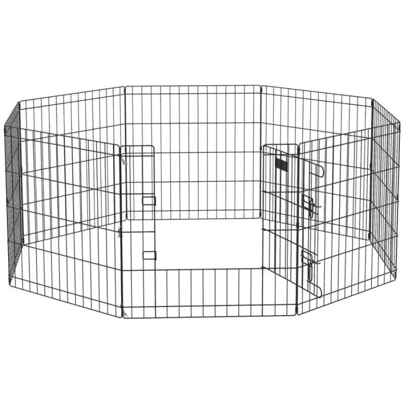 8-Panel Metal Dog Playpen - Folding Puppy Exercise Pen for Indoor and Outdoor Use