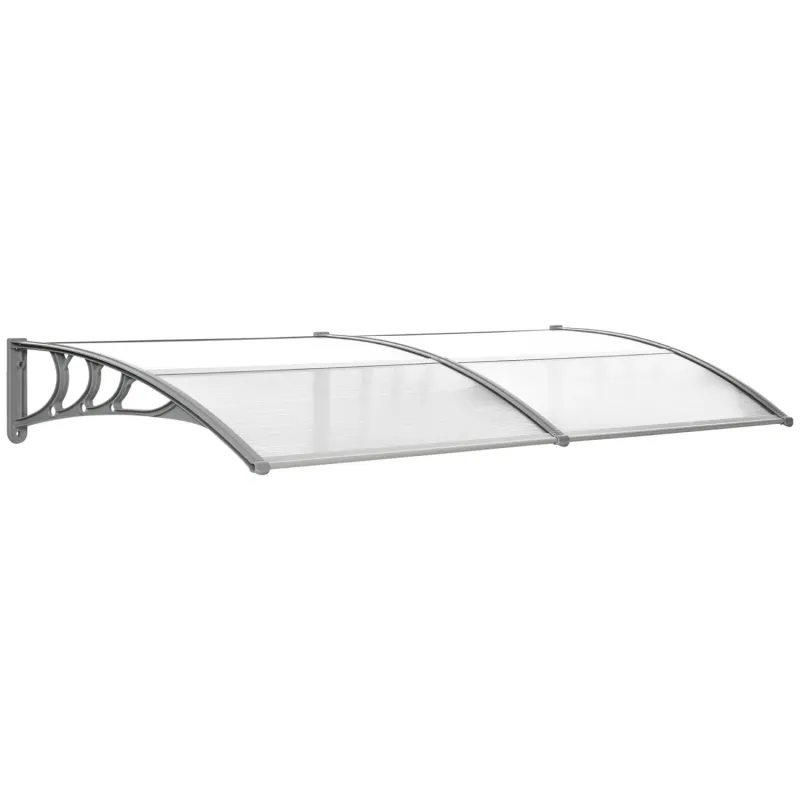 196 x 75cm Clear Polycarbonate Front Door Canopy