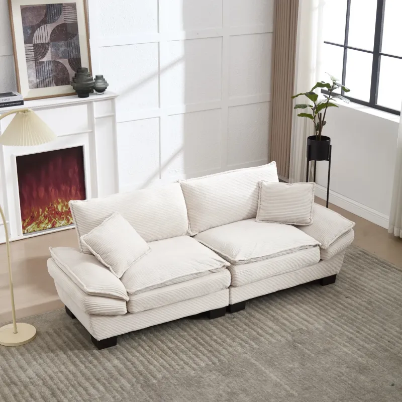 GOMYWAY 2 Seater Oversized Corduroy Loveseat Sofa