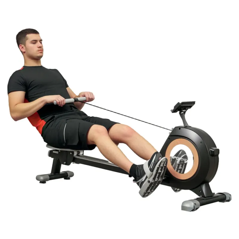 Magnetic Rowing Machine with 16 Resistance Levels, LCD Display & Tablet Holder