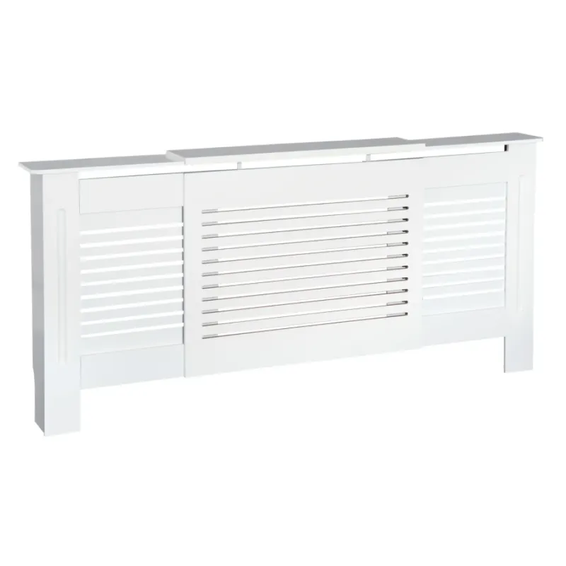 Extendable MDF Radiator Cover with Slatted Design - White