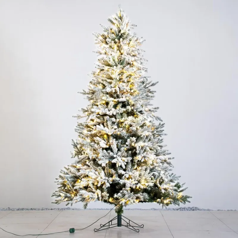 7ft Pre-Lit Finland Fir Snow-Dusted Artificial Christmas Tree - 450 Dual-Colour LEDs