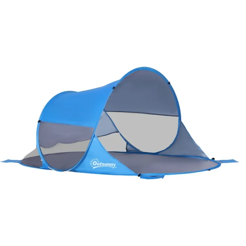 2-Person Lightweight Pop-Up Beach Tent & Sun Shelter - Blue