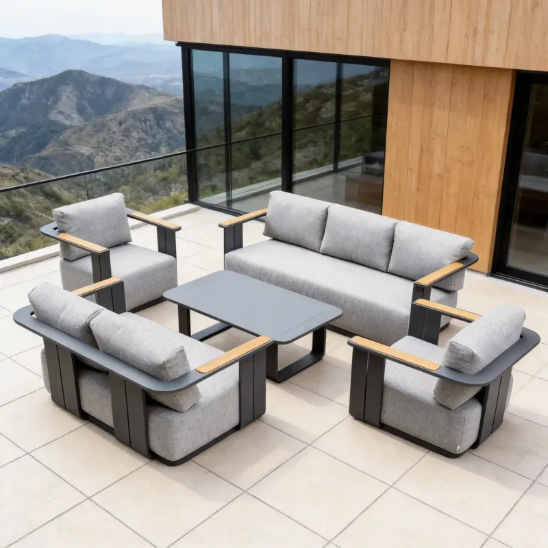 Varel 5-Piece Garden Sofa Set with Talara Coffee Table