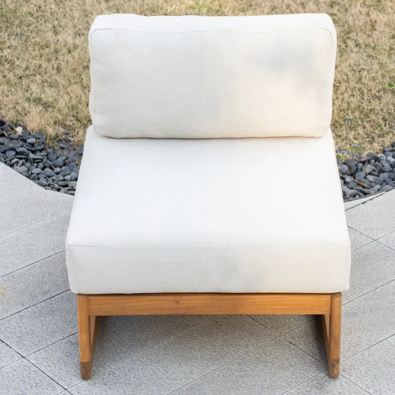 CAVEN Acacia Wood Outdoor Middle Sofa Module with 20cm Cushions