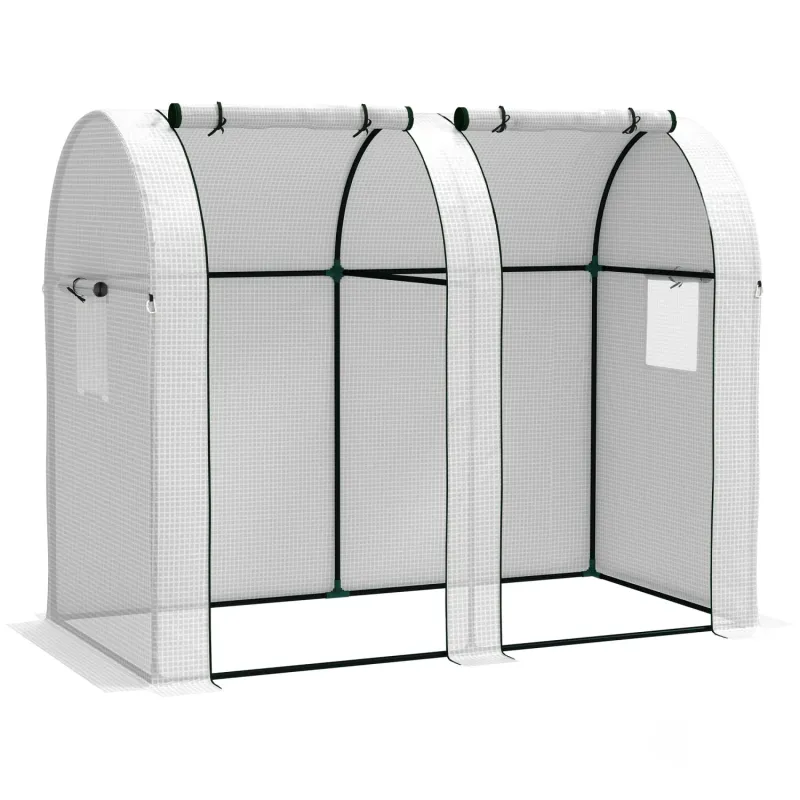 185cm Two-Room Mini Greenhouse with UV-Resistant Cover - White