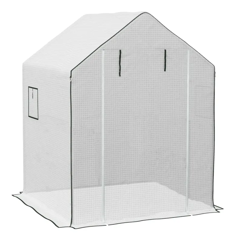 Outsunny Walk-in Greenhouse Replacement Cover, 140 x 143 x 190cm - White