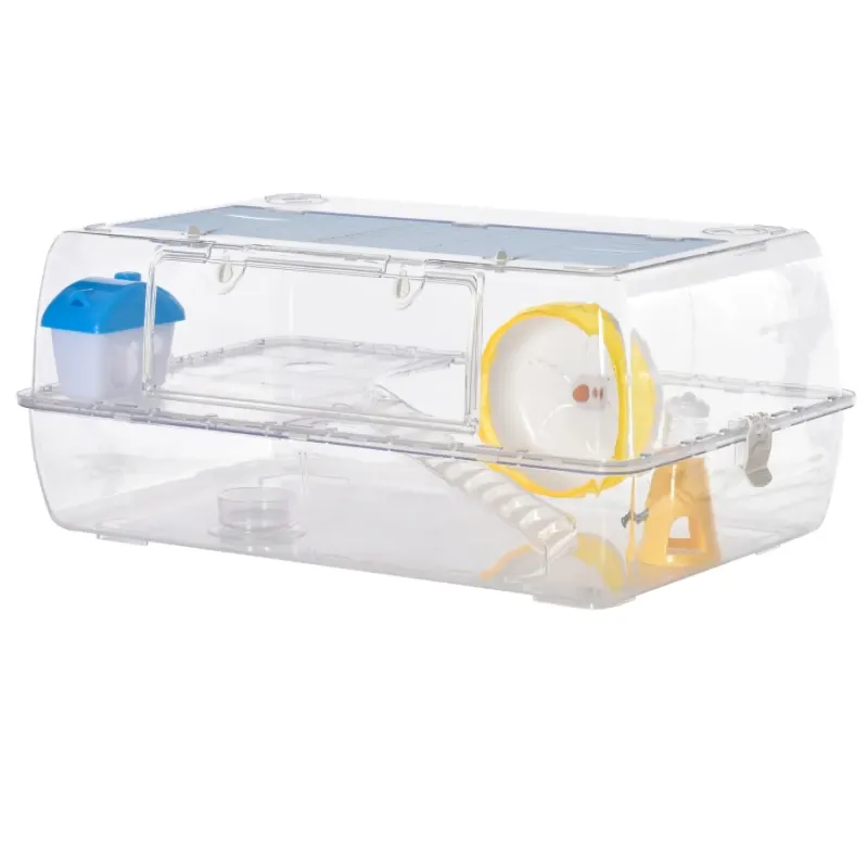 2-Tier Hamster and Gerbil Cage with Running Wheel and Accessories - 74cm