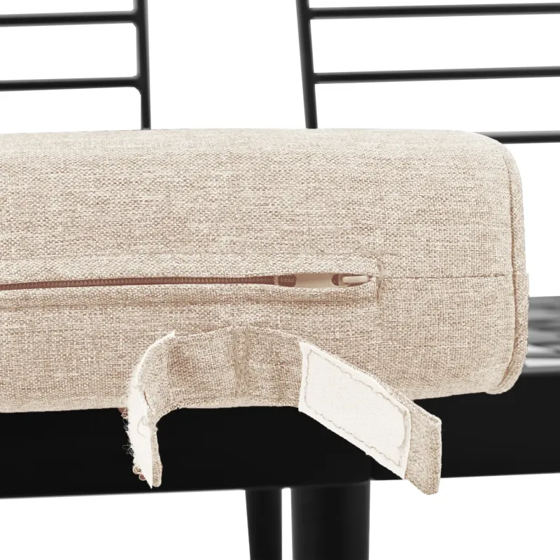 Modular Outdoor Sofa Set with 3 Two-Seater Units and Acacia Wood Nesting Tables