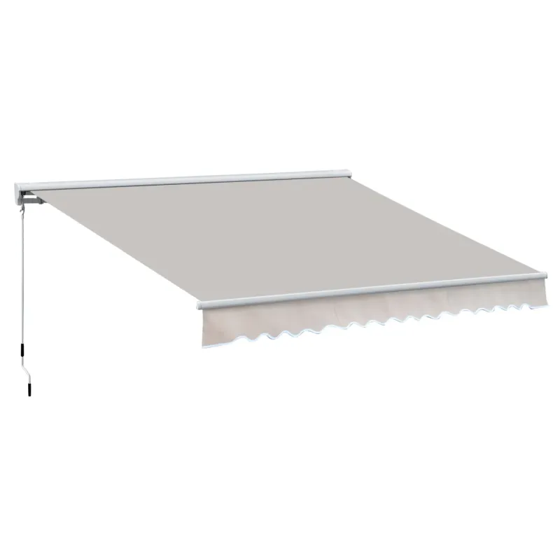  3m x 2.5m Electric Retractable Patio Awning with Remote Control - Cream White