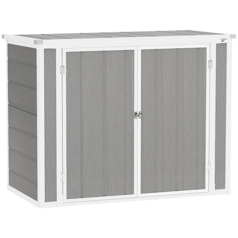  Double Wheelie Bin Store & Garden Storage Shed - Grey