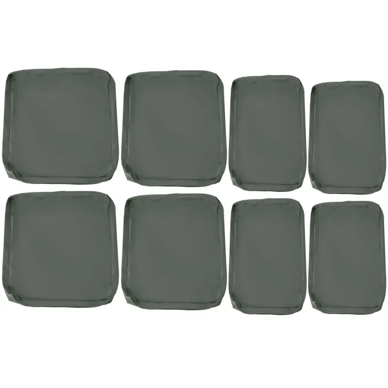 8-Piece Replacement Garden Rattan Furniture Cushion Cover Set - Deep Grey