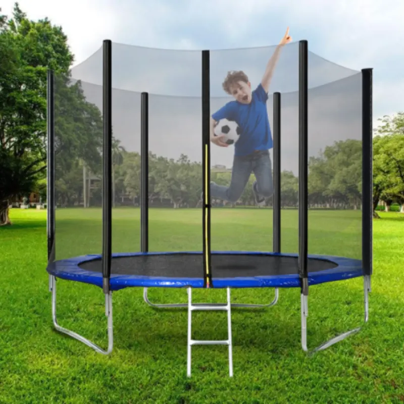 6ft Outdoor Kids Trampoline with Safety Enclosure and Ladder - 183cm