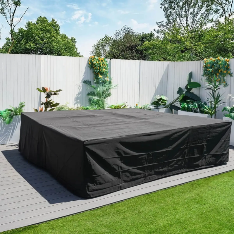 Heavy Duty Waterproof Square Garden Furniture Cover - Black - 270cm x 270cm