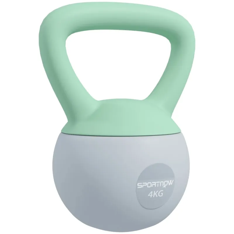 4kg Soft Kettlebell with Non-Slip Handle - Green/Grey