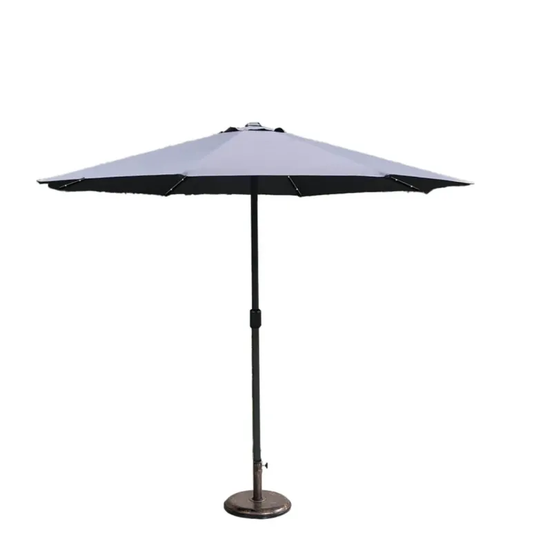 Outdoor Garden Parasol with Integrated LED Lights and Crank Handle