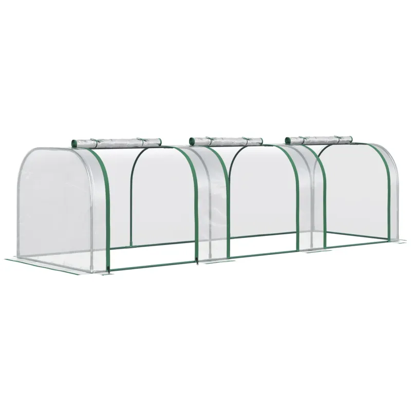 295cm PVC Polytunnel Greenhouse with Steel Frame