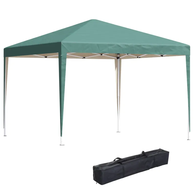 3m x 3m Pop-Up Garden Gazebo with Carrying Bag - Green