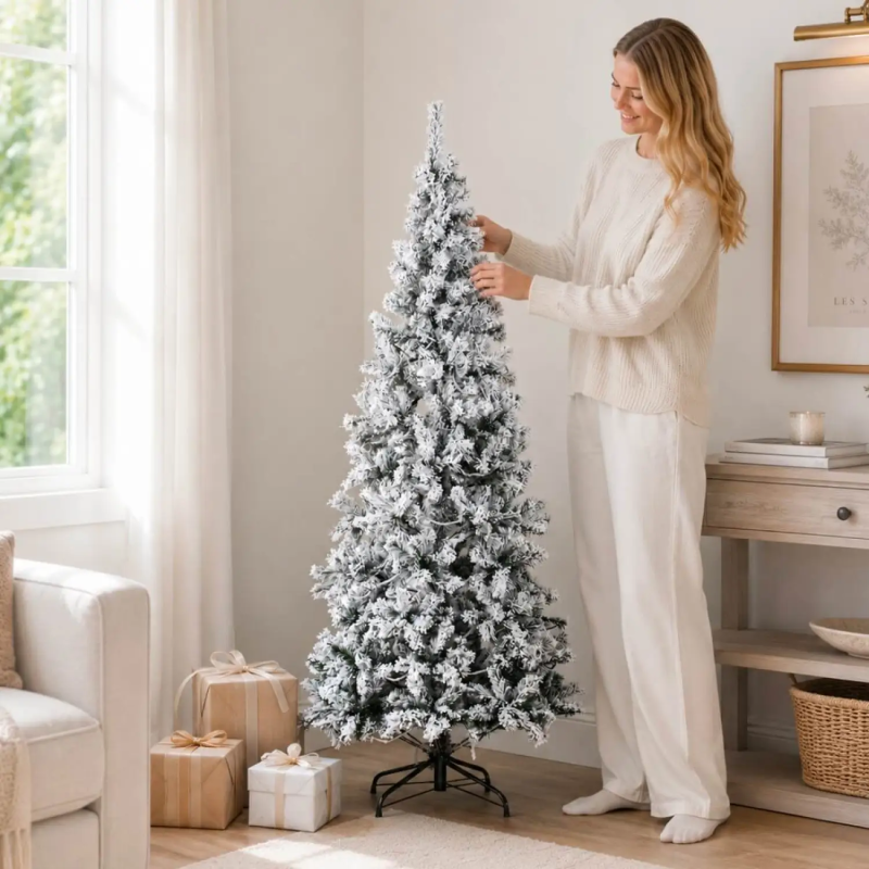 Snow-Flocked Artificial Christmas Tree, 5ft