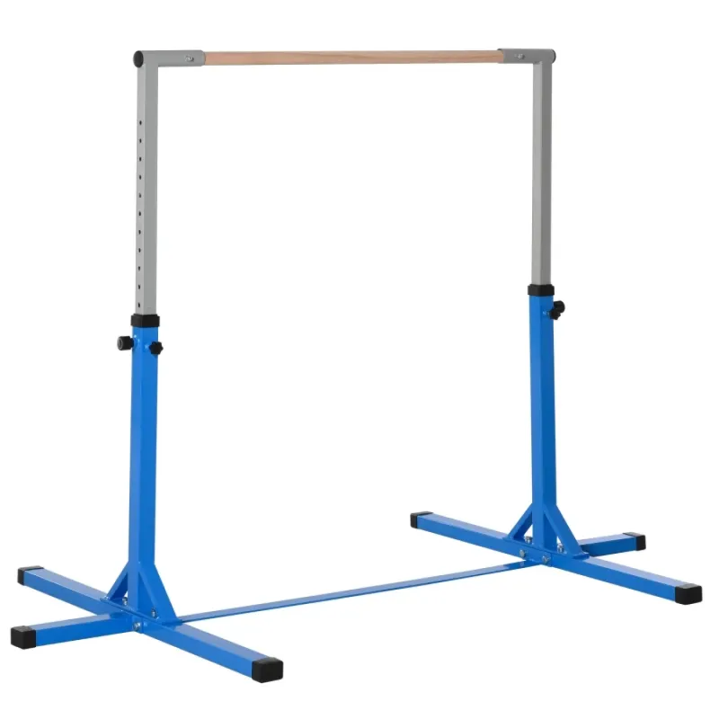 Kids' Height Adjustable Gymnastics Horizontal Bar - Blue Junior Kip Training Bar