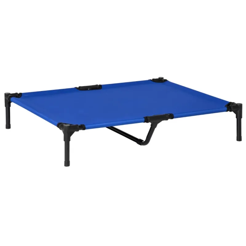 Large Raised Dog Bed with Metal Frame - Blue