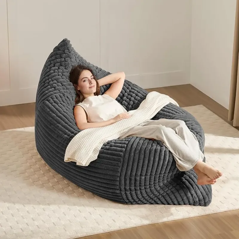 3-in-1 Convertible Memory Foam Bean Bag Chair & Guest Mattress
