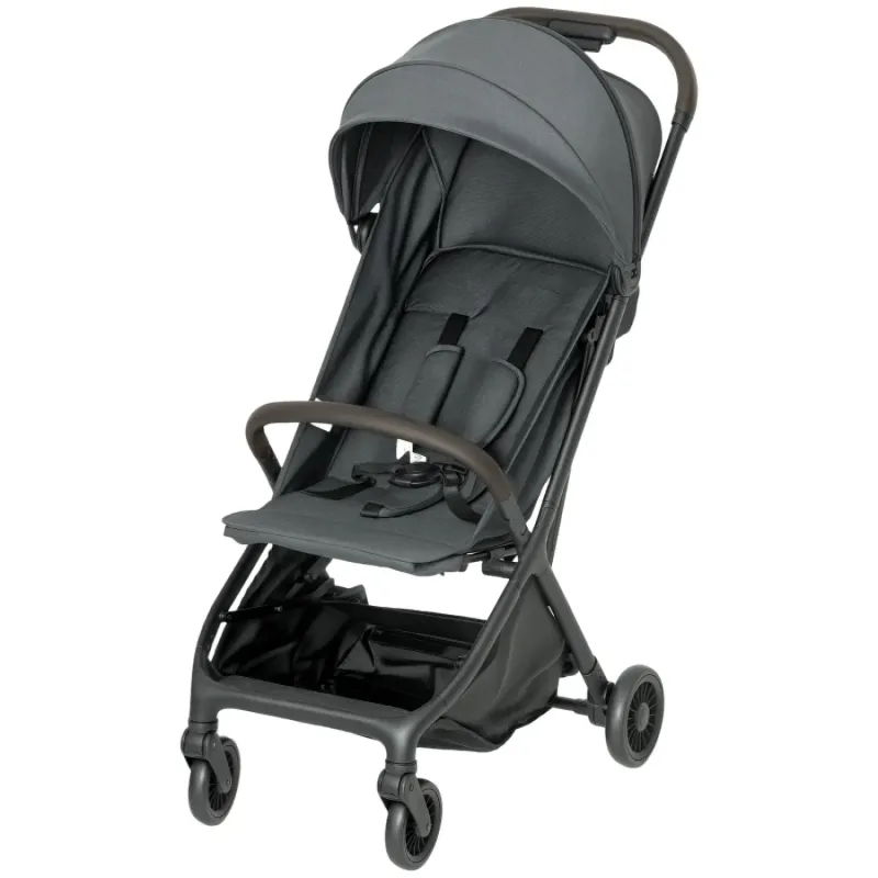 AIYAPLAY Lightweight Compact Foldable Baby Stroller with Reclining Seat - Dark Grey