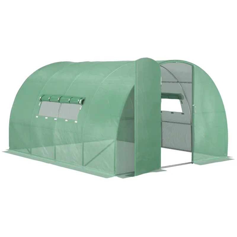 Reinforced Walk-in Polytunnel Greenhouse, 4x3x2m